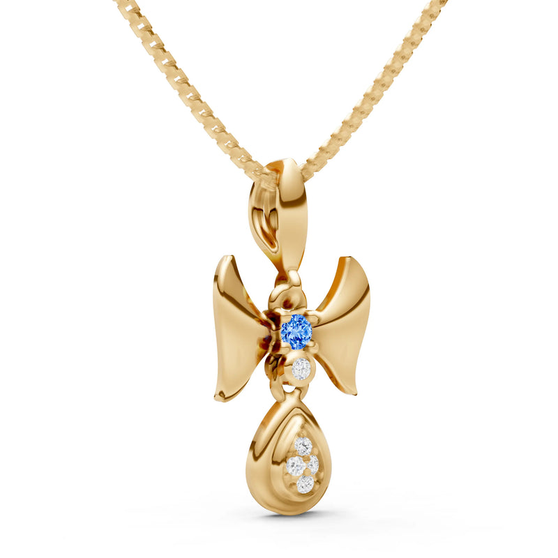 Swiss Blue Topaz Ribbon Drop Pendant