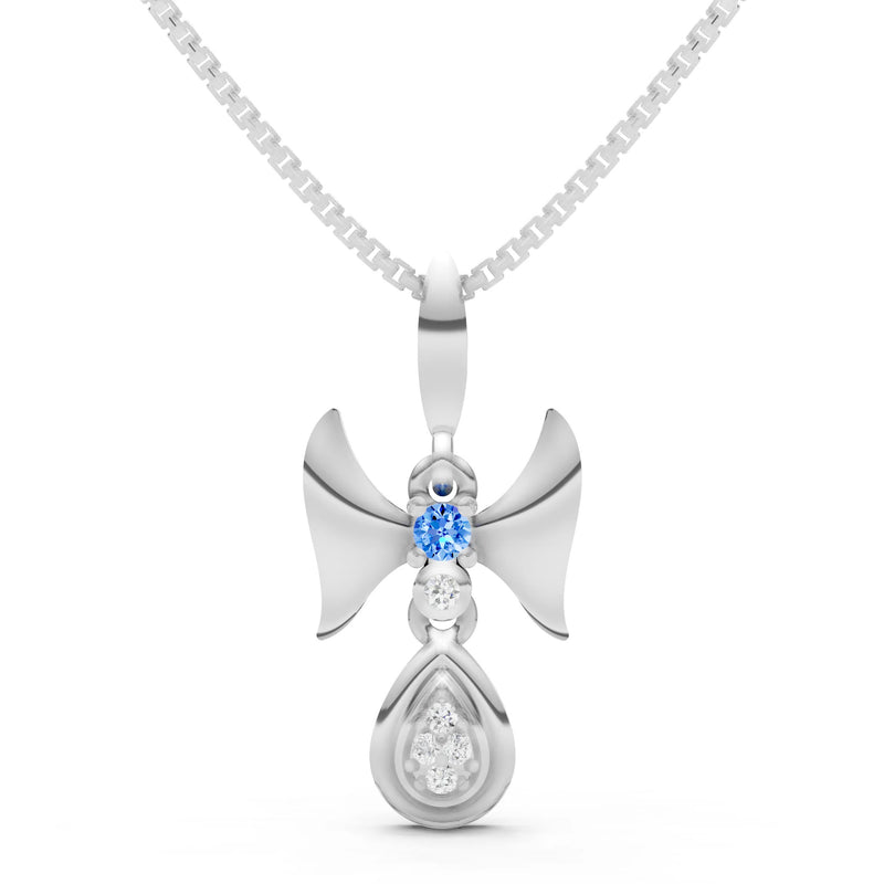 Swiss Blue Topaz Ribbon Drop Pendant