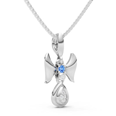 Swiss Blue Topaz Ribbon Drop Pendant