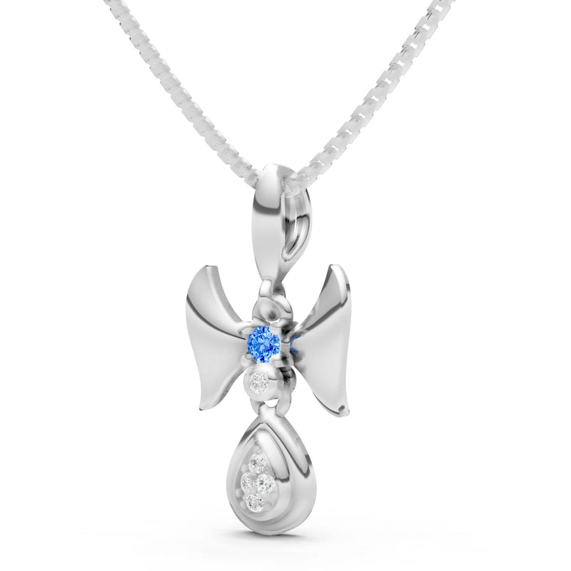 Swiss Blue Topaz Ribbon Drop Pendant