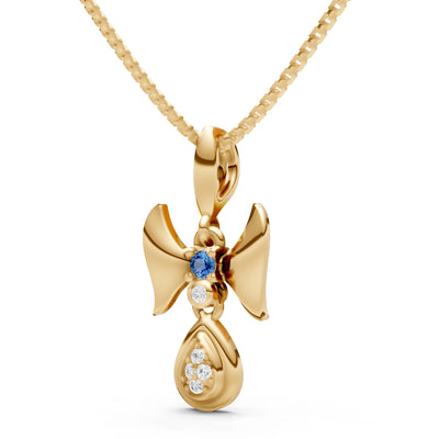 London Blue Topaz Ribbon Drop Pendant