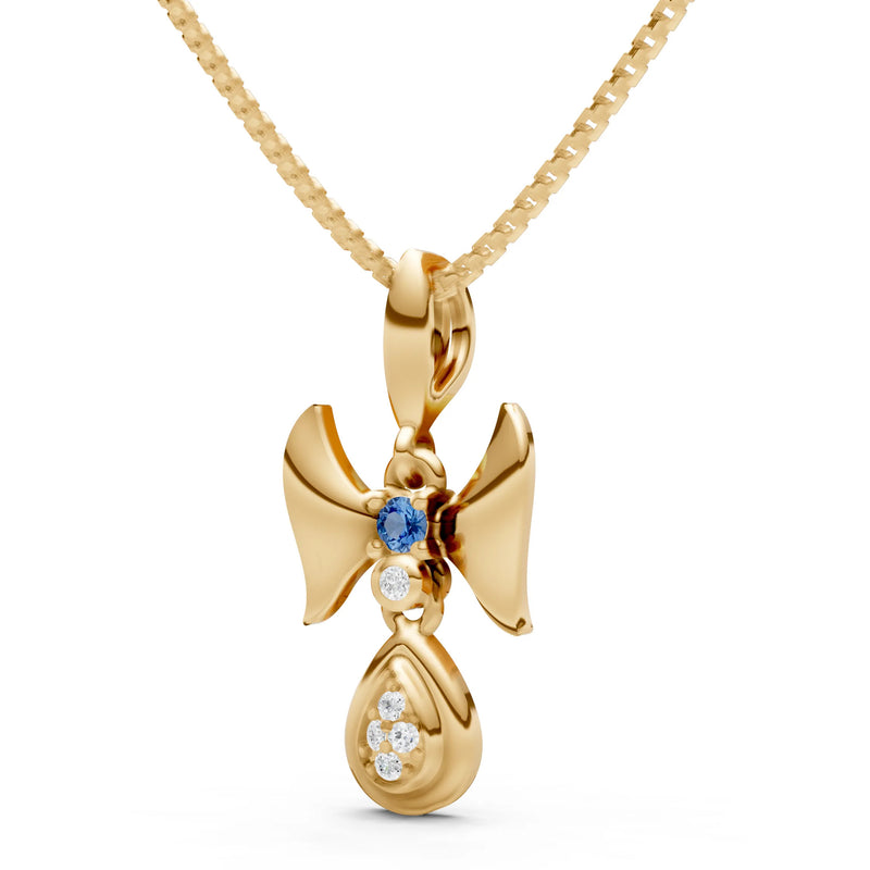 London Blue Topaz Ribbon Drop Pendant