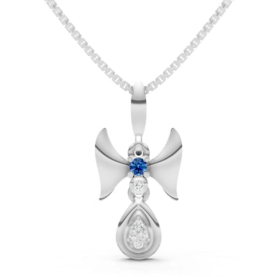 London Blue Topaz Ribbon Drop Pendant
