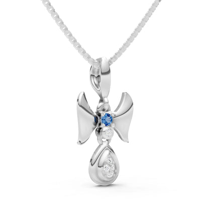 London Blue Topaz Ribbon Drop Pendant