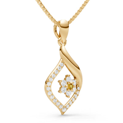 Citrine Almond Bloom Radiance Pendant