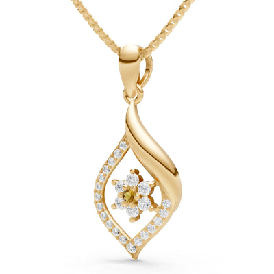 Citrine Almond Bloom Radiance Pendant