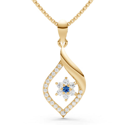 London Blue Topaz Almond Bloom Radiance Pendant