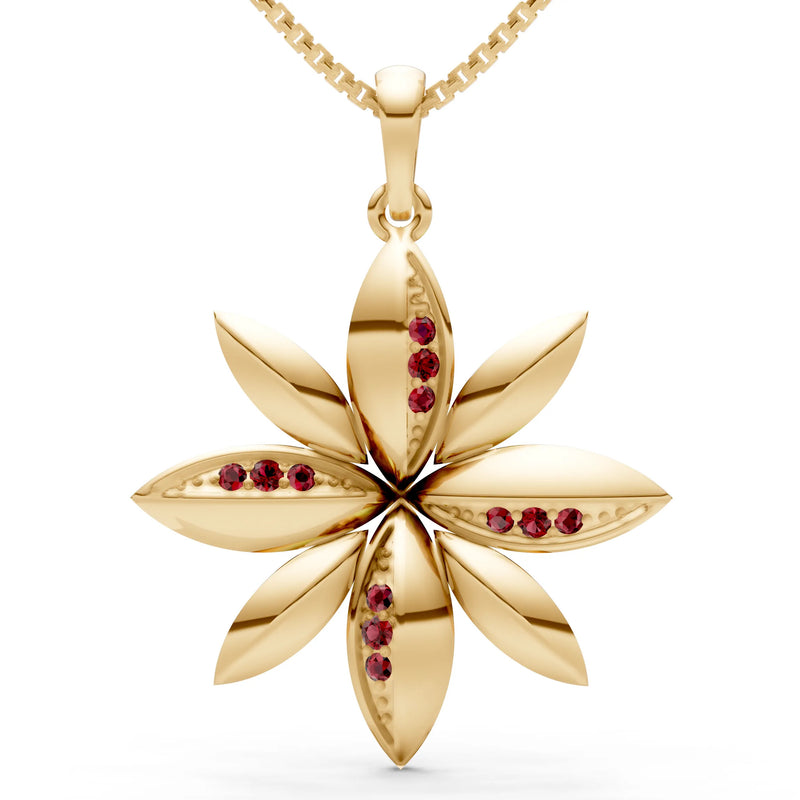 Garnet Petals Sparkle Pendant