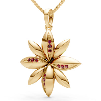 Garnet Petals Sparkle Pendant