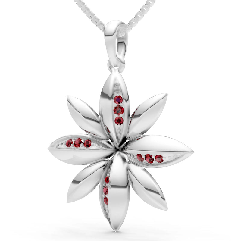 Garnet Petals Sparkle Pendant