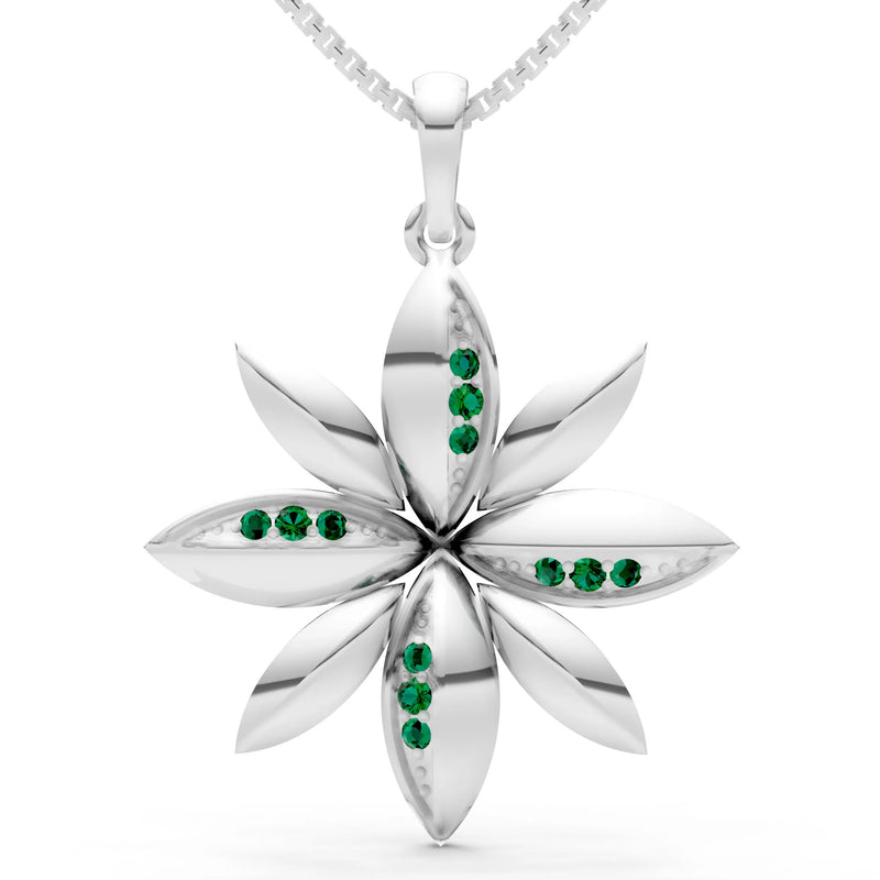 Emerald Petals Sparkle Pendant