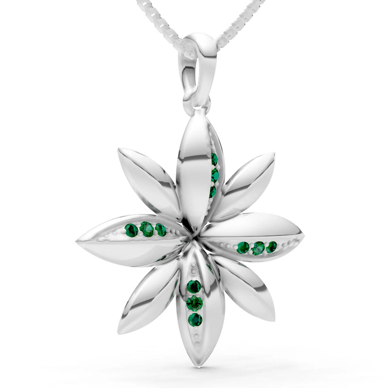 Emerald Petals Sparkle Pendant