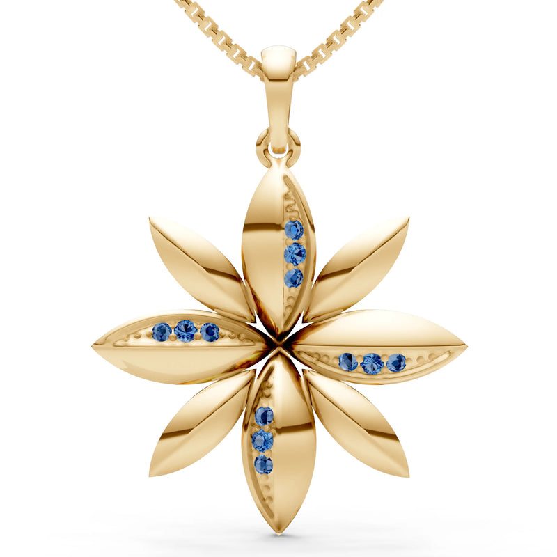 London Blue Topaz Star Multi Petal Sparkle Pendant