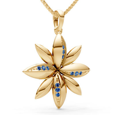 London Blue Topaz Star Multi Petal Sparkle Pendant