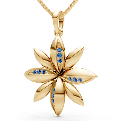 London Blue Topaz Star Multi Petal Sparkle Pendant