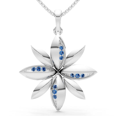London Blue Topaz Star Multi Petal Sparkle Pendant