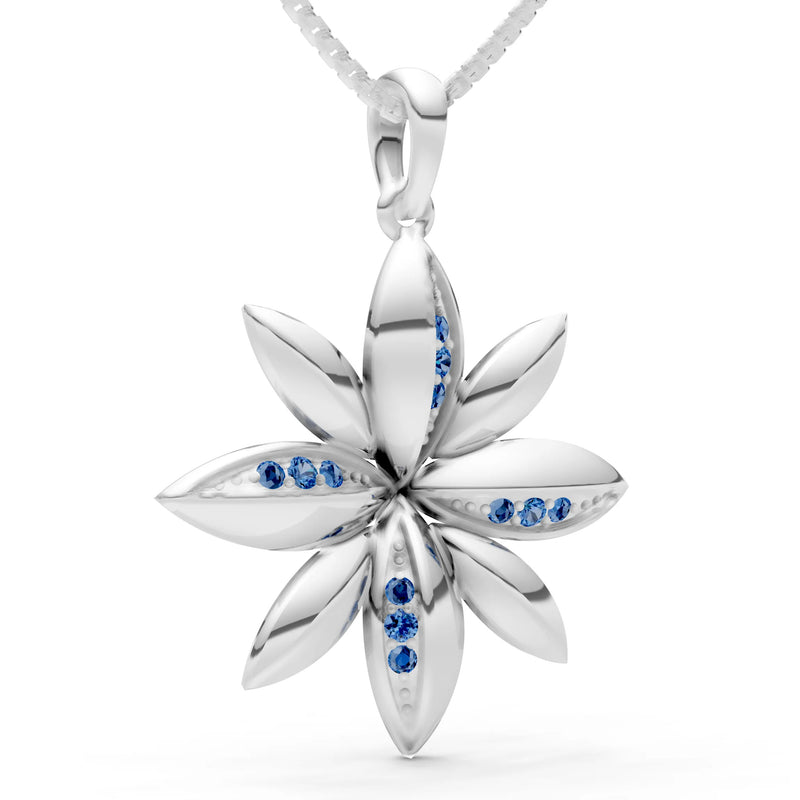 London Blue Topaz Star Multi Petal Sparkle Pendant