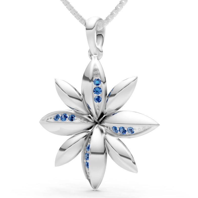 London Blue Topaz Star Multi Petal Sparkle Pendant
