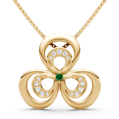Emerald Three Petal Pendant