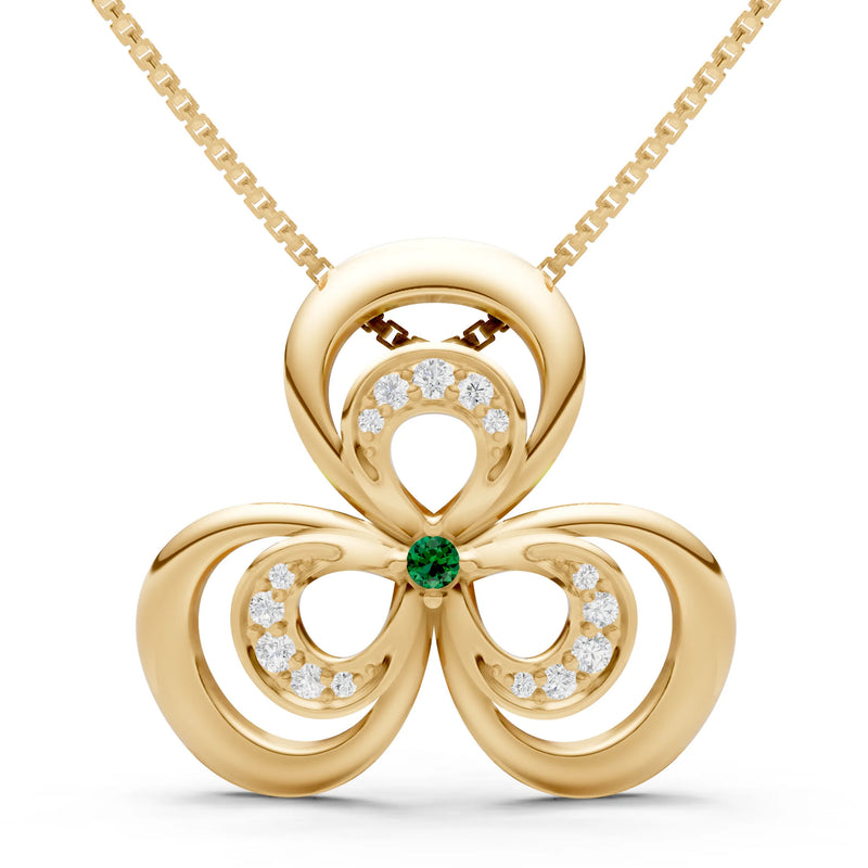Emerald Three Petal Pendant
