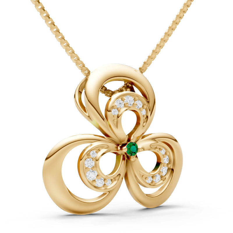 Emerald Three Petal Pendant