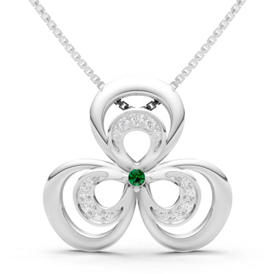 Emerald Three Petal Pendant
