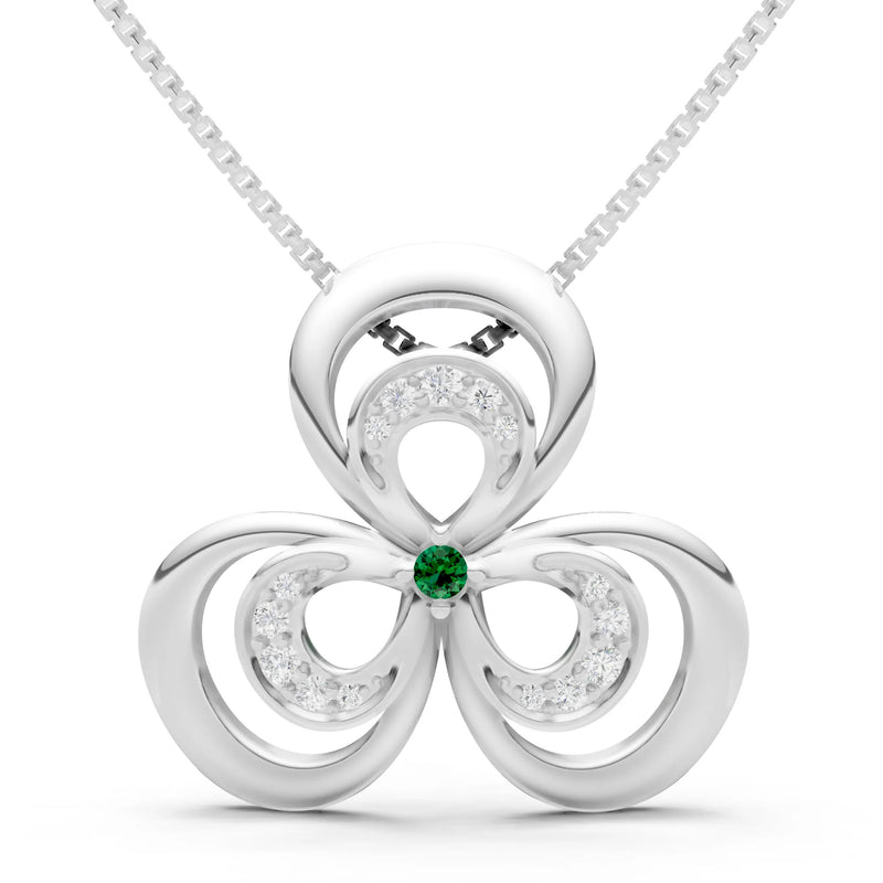 Emerald Three Petal Pendant