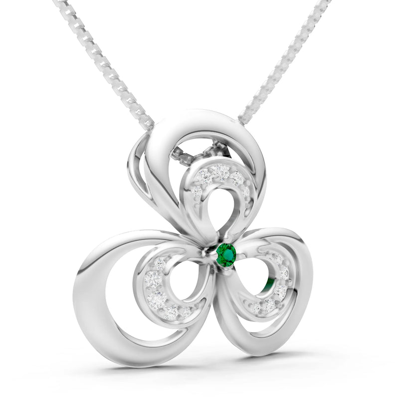 Emerald Three Petal Pendant