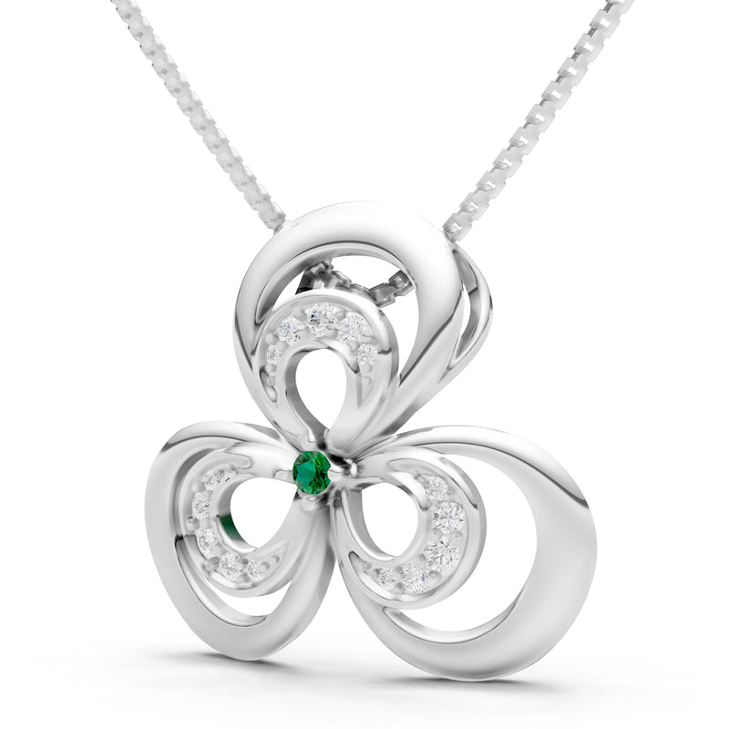 Emerald Three Petal Pendant
