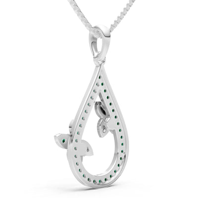 Emerald Butterflies Drop Pendant