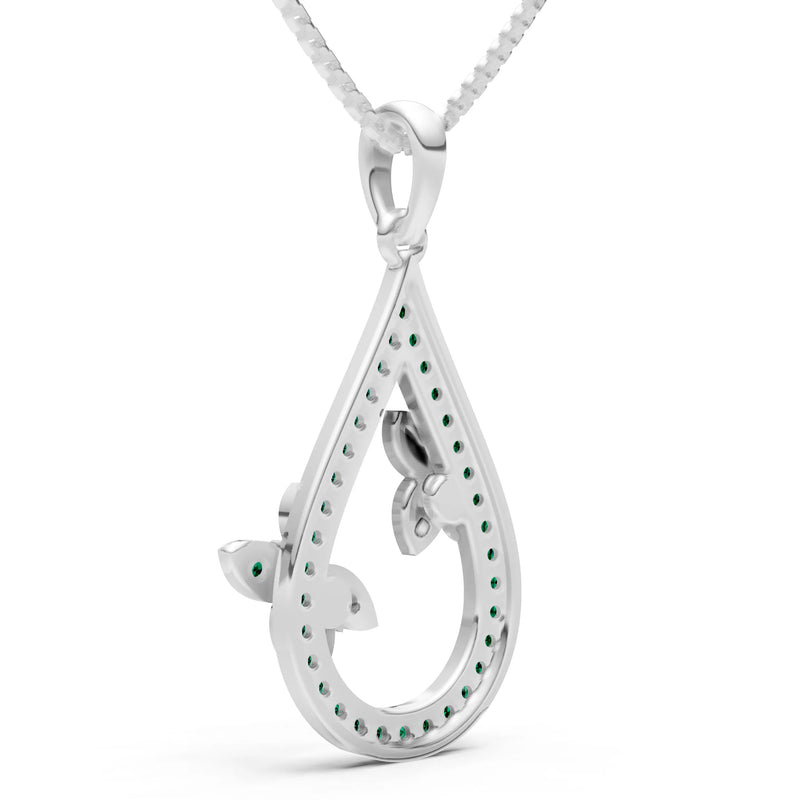 Emerald Butterflies Drop Pendant