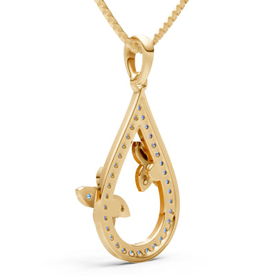 Swiss Blue Topaz Butterflies Drop Pendant