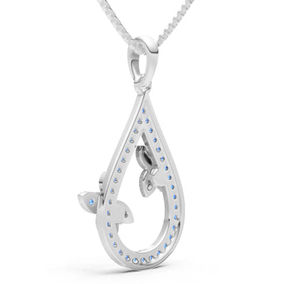 Swiss Blue Topaz Butterflies Drop Pendant