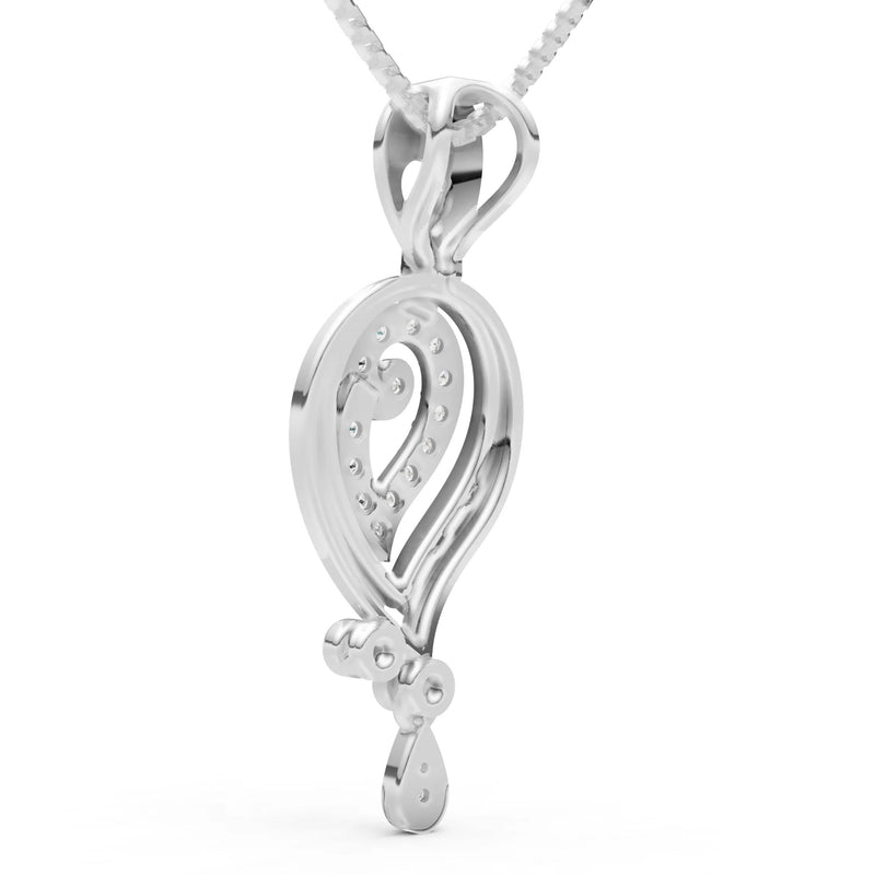 Diamond Curled Teardrop Pendant