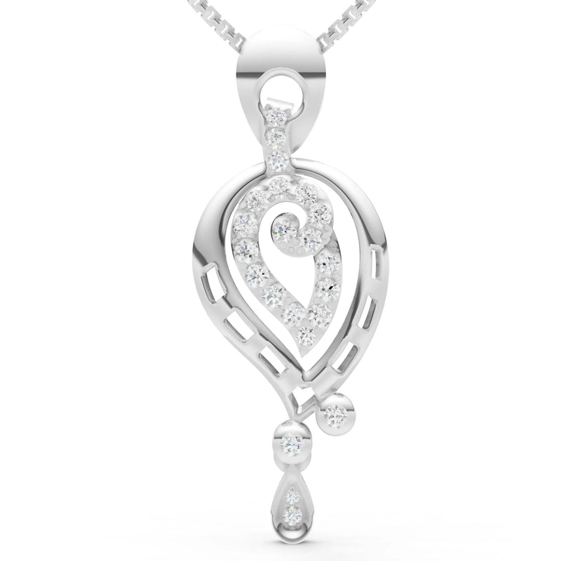 Diamond Curled Teardrop Pendant