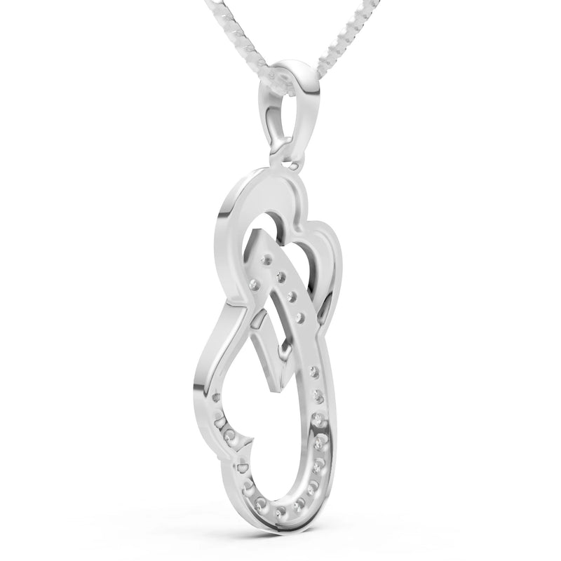 Diamond Double Heart Pendant