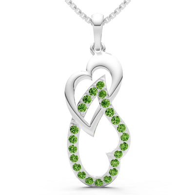Peridot Double Heart Pendant