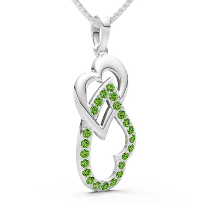 Peridot Double Heart Pendant