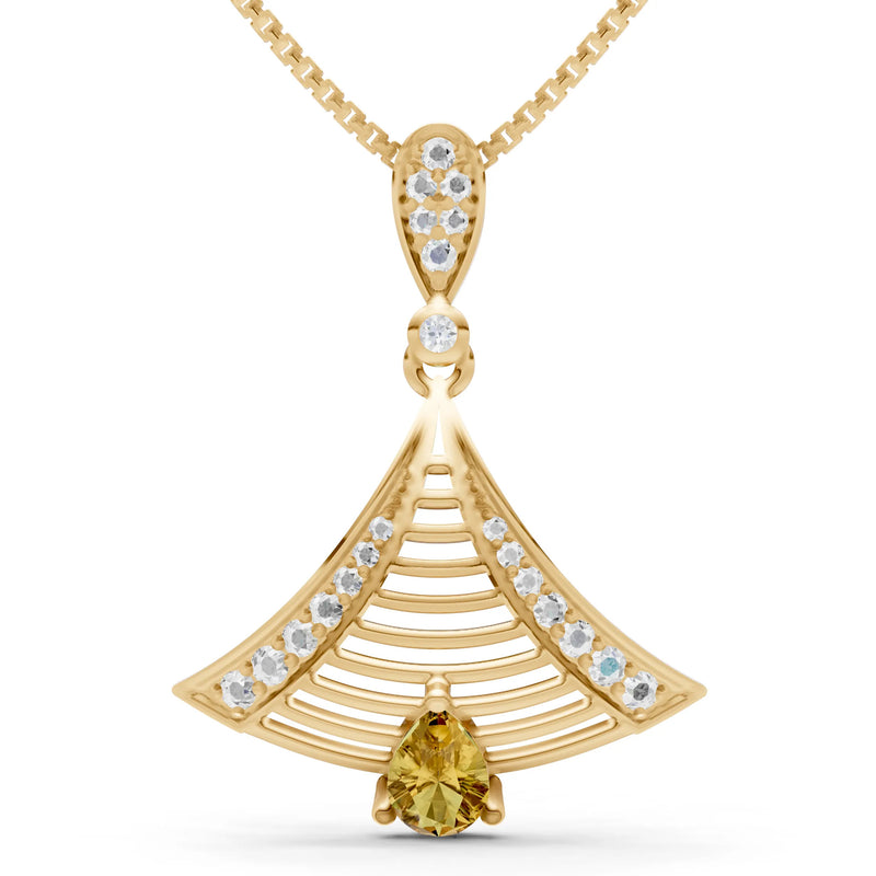 Fan Gemstone Pendant