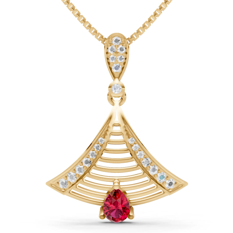 Fan Gemstone Pendant