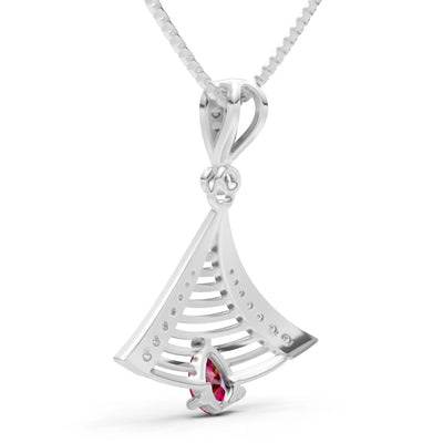 Ruby Fan Gemstone Pendant