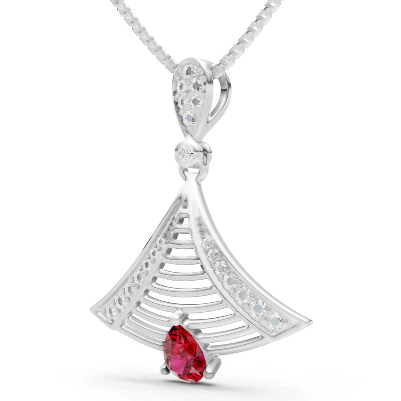 Ruby Fan Gemstone Pendant