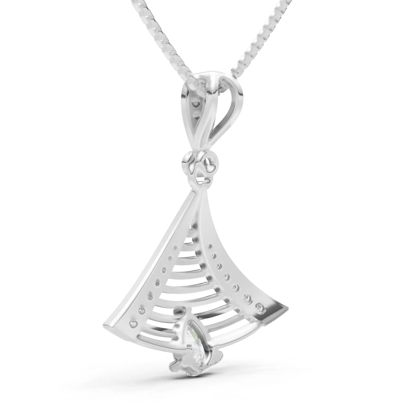 Diamond Fan Gemstone Pendant