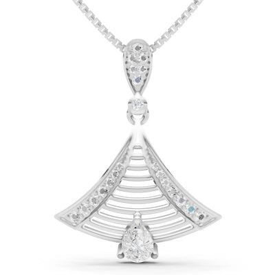 Diamond Fan Gemstone Pendant