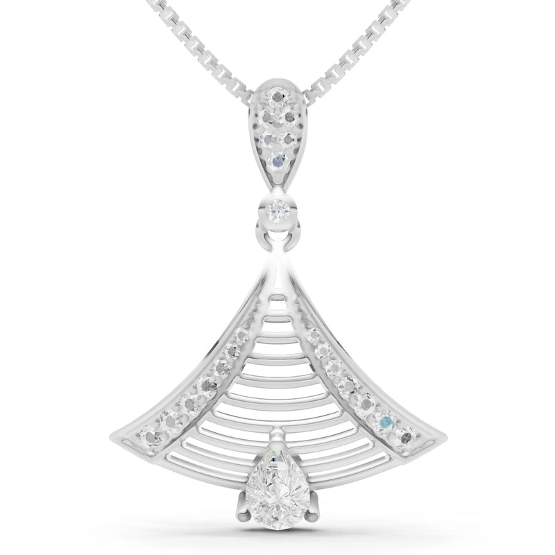 Diamond Fan Gemstone Pendant