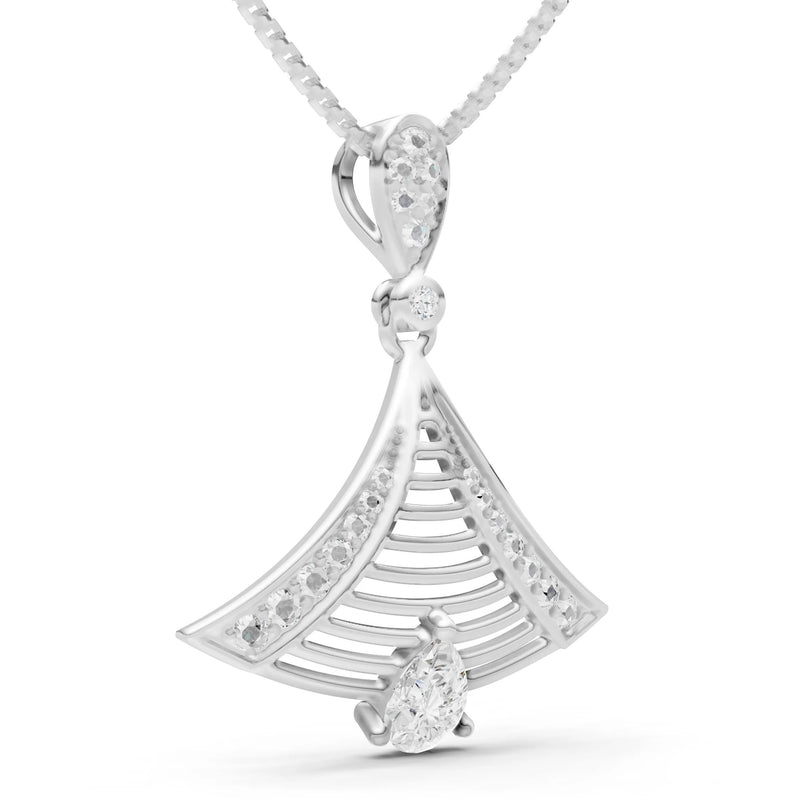 Diamond Fan Gemstone Pendant