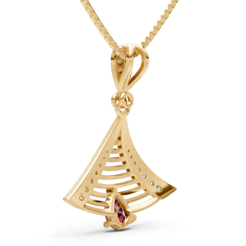 Garnet Fan Gemstone Pendant
