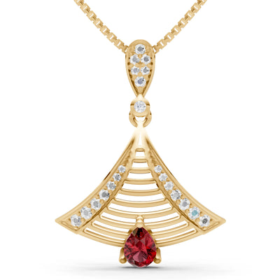 Fan Gemstone Pendant