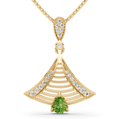 Peridot Fan Gemstone Pendant