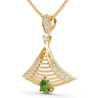 Peridot Fan Gemstone Pendant